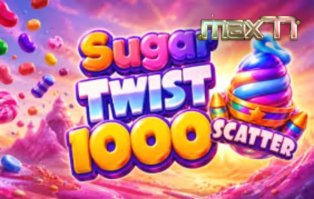 Tampilan visual slot Sugar Twist 1000 dengan tema permen yang cerah